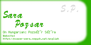 sara pozsar business card